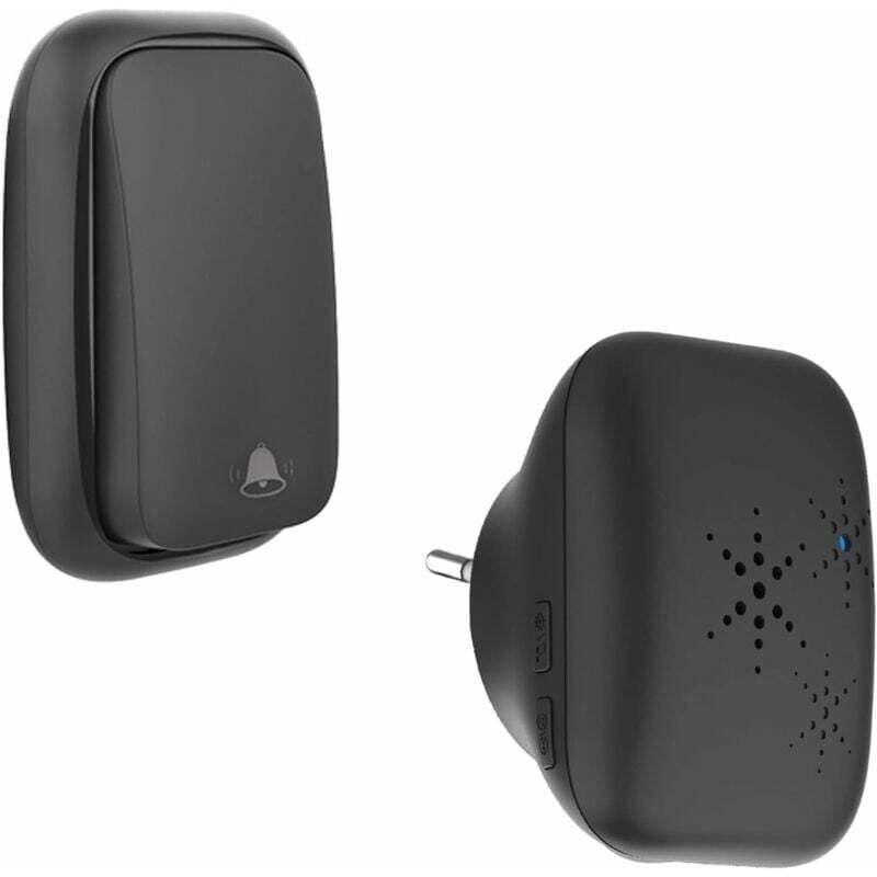 Sonnette d'extérieur sans fil sans batterie, étanche IP 68, humidité de la neige et de la pluie, noir