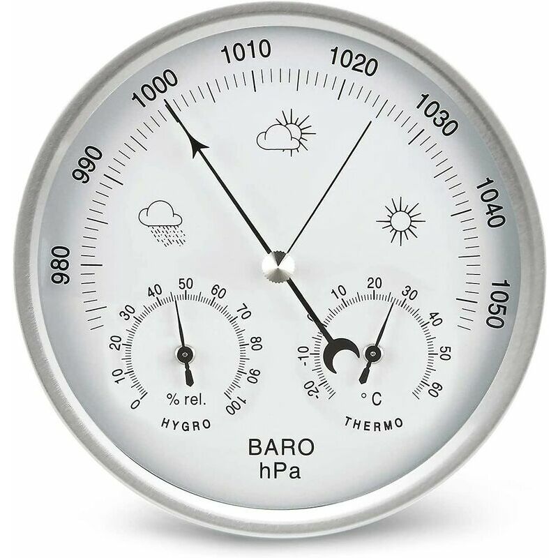 Shining House - Station météo baromètre à cadran analogique avec thermomètre hygromètre mesures de pression atmosphérique simplicité et facile à