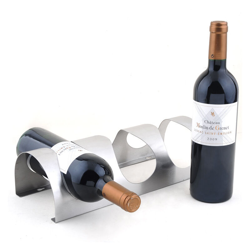 Shining House - Support à Vin Mural 4 Bouteilles, Étagère De Rangement pour Bouteille De Vin en Acier Inoxydable Porte-Bouteille Mural Home Creative