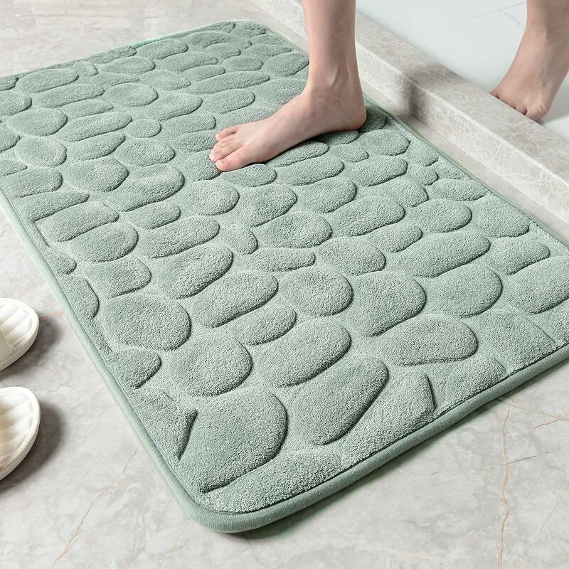 Tapis de Bain Antiderapant , Absorbant Tapis Salle de Bain Lavable en Machine, Tapis de Douche pour Salle de Bain,Starlight 40 x 60cm, Gris