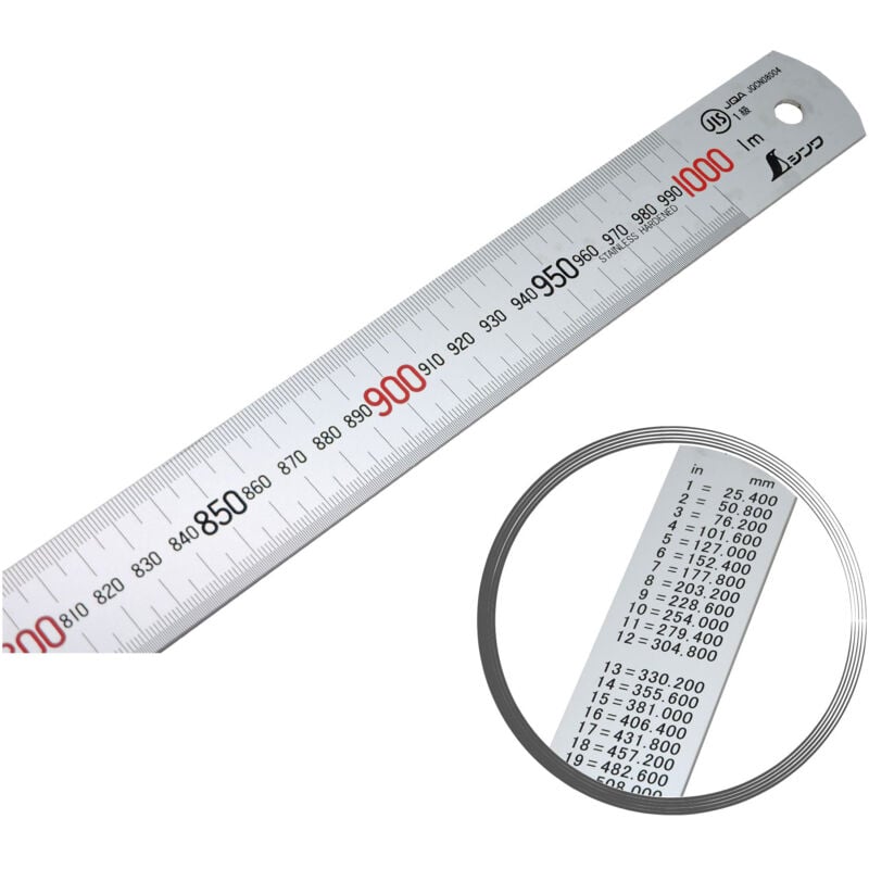 Shinwa Règle 100 cm - avec graduation fine de 0,5mm, 13048