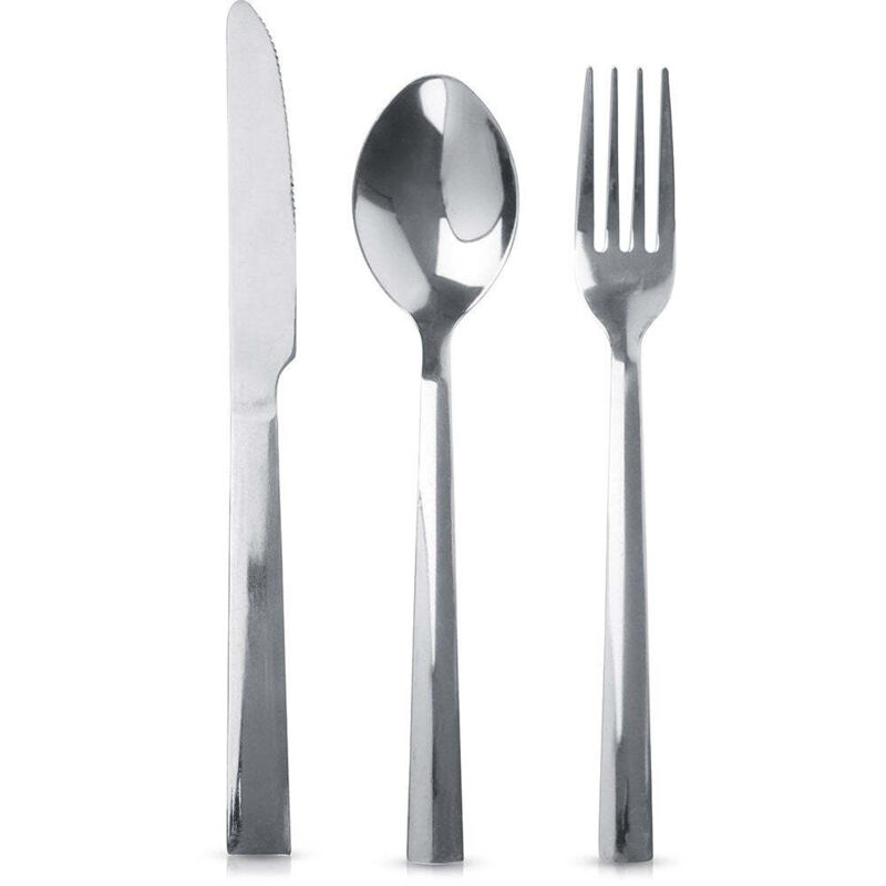 Image of Shiny stainless steel cutlery set for one person
