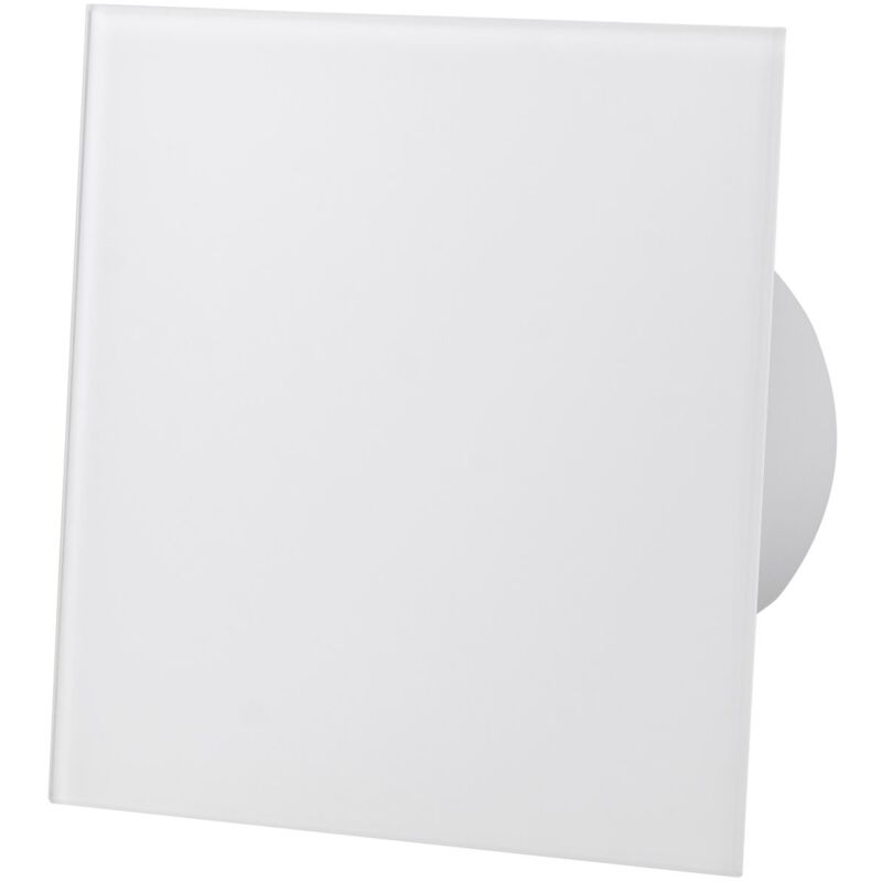 Shiny White Acrylic Glass Front Panel 100mm Standard Extractor Fan for Wall Ceiling Ventilation