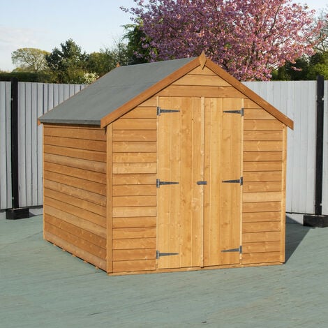 Shire Value Overlap 8 x 6 Wooden Shed With Double Doors and Window