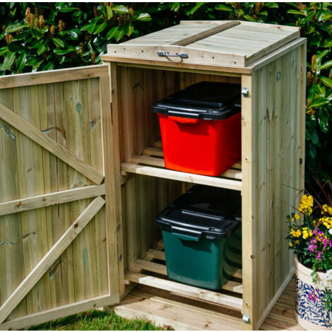 Shireburn 2 Recycle Box Store - Timber - L80.4 x W63 x H120 cm - Fits 2 x Recycle Boxes