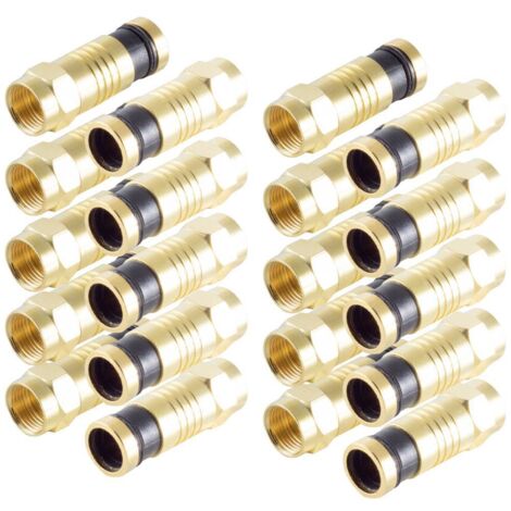 Shiverpeaks BS15-300914 Spina F Compressione, placcato oro Connessioni: Spine a F Diametro cavo: 7.2 mm 10 pz.