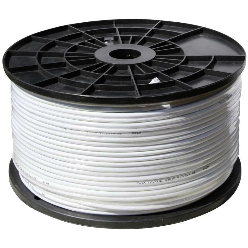 BS90-10001 Câble coaxial ø extérieur: 6.90 mm 75 ω 120 dB blanc 100 m - Shiverpeaks