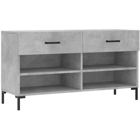 Shoe Bench Concrete Grey 102x35x55 cm Engineered Wood vidaXL