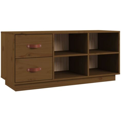 Shoe Bench Honey Brown 100x34x45 cm Solid Wood Pine vidaXL