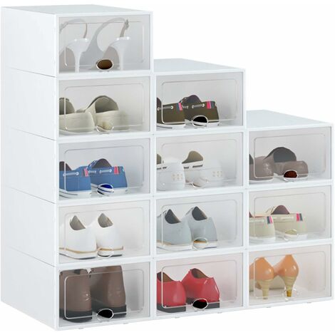 18Pcs Shoe Box Storage Organizer Stackable Sneaker Case Container  Transparent XL