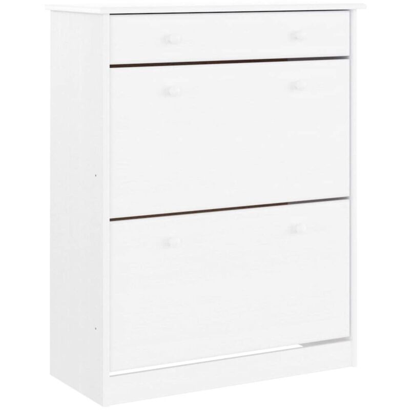 Shoe Cabinet Alta White 77x35x96 Cm Solid Wood Pine Vidaxl