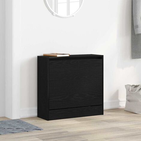 Shoe Cabinet Black oak 60 x 21 x 57 cm Engineered wood vidaXL