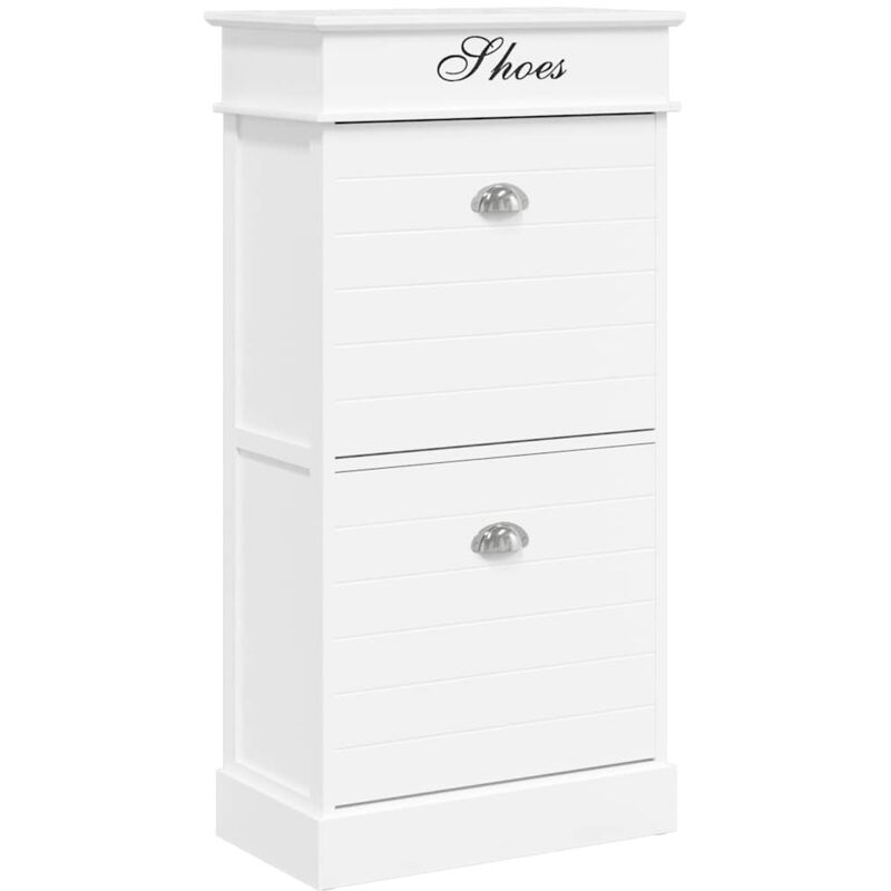Shoe Cabinet White 50x28x98 Cm Paulownia Wood Vidaxl