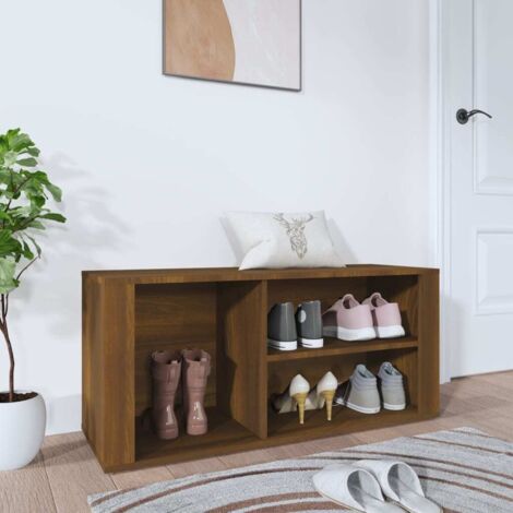 Shoe Cabinet Brown Oak 100x35x45 cm Engineered Wood vidaXL