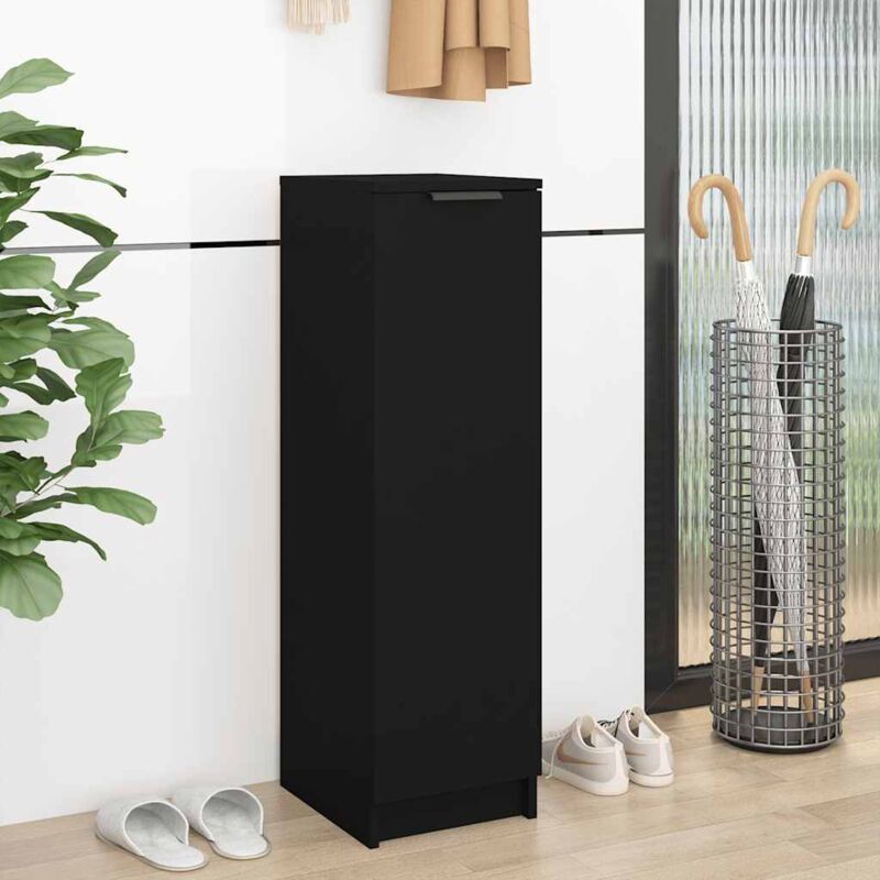 Vidaxl - Shoe Cabinet Black 30x35x100 cm Engineered Wood Black