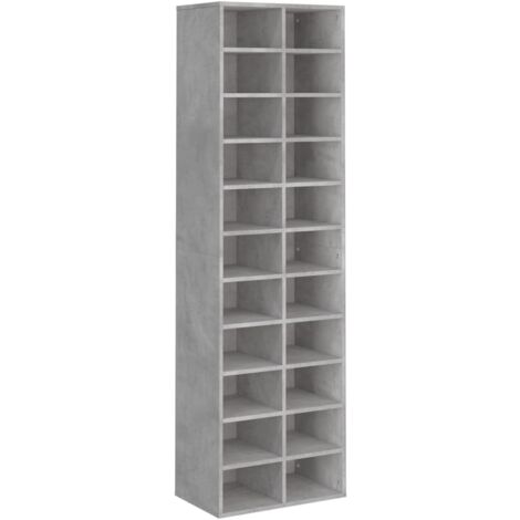 Shoe Cabinet Concrete Grey 54x34x183 cm Chipboard