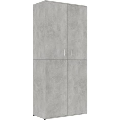 Shoe Cabinet Concrete Grey 80x39x178 cm Chipboard