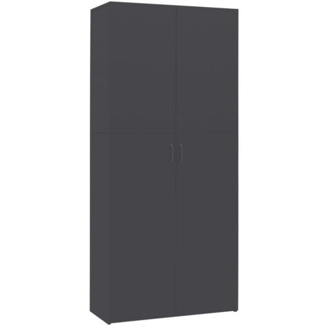 Shoe Cabinet Grey 80x35.5x180 cm Chipboard