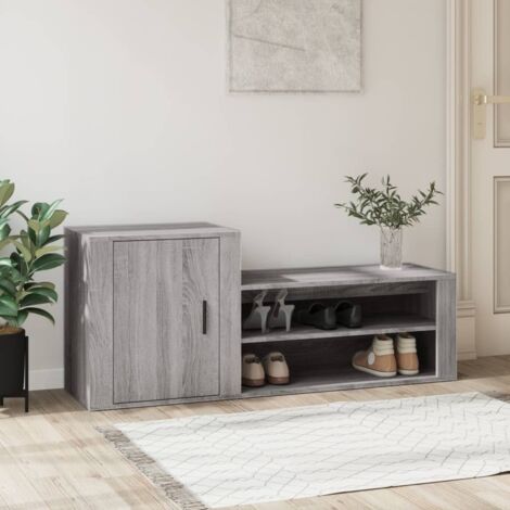 Shoe Cabinet Grey Sonoma 130x35x54 cm Engineered Wood vidaXL