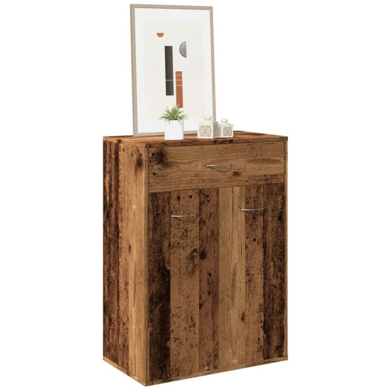 Shoe Cabinet Old Wood 60x35x84 Cm Engineered Wood Vidaxl
