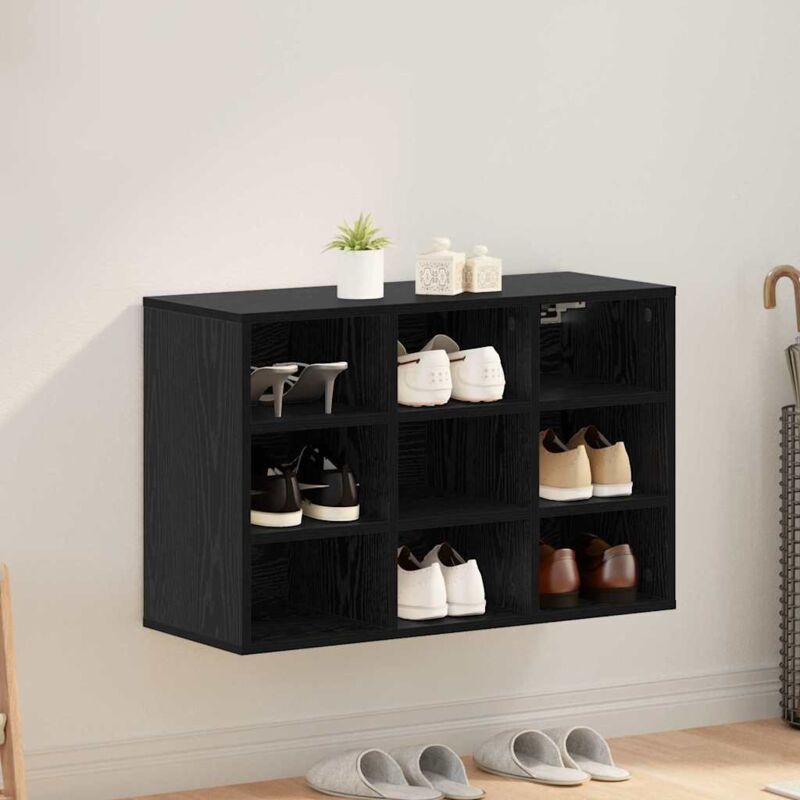 Vidaxl - Shoe Cabinet Black Oak 52.5 X 30 X 50 Cm Engineered Wood