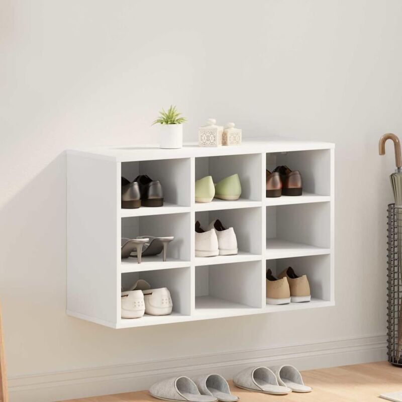 Vidaxl - Shoe Cabinet With Shelf White 77.5 X 30 X 51 Cm Engineered Wood