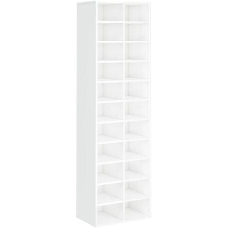 Shoe Cabinet High Gloss White 54x34x183 cm Chipboard