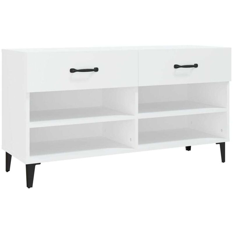 Shoe Cabinet White 102x35x55 Cm Engineered Wood Vidaxl