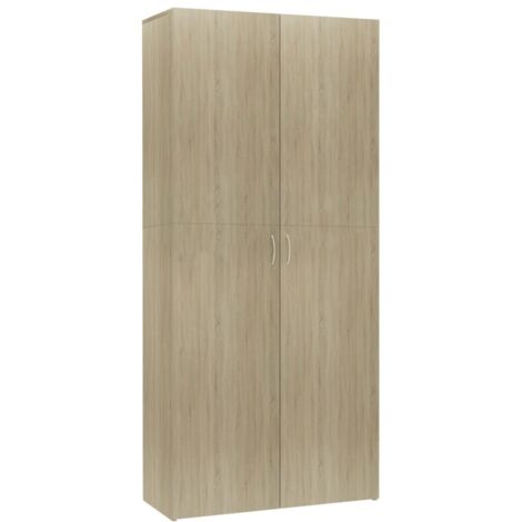 Shoe Cabinet Sonoma Oak 80x35.5x180 cm Engineered Wood vidaXL