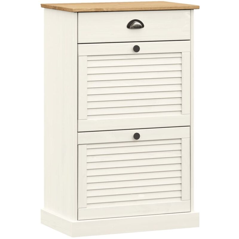 Shoe Cabinet Vigo 60x35x96 Cm White Solid Wood Pine Vidaxl