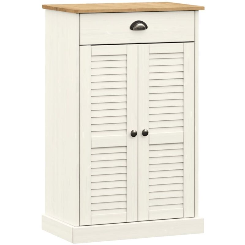 Shoe Cabinet Vigo White 60x35x96 Cm Solid Wood Pine Vidaxl