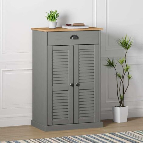 Shoe Cabinet VIGO Grey 60x35x96 cm Solid Wood Pine vidaXL