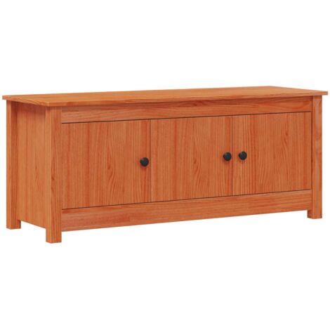 Shoe Cabinet Wax Brown 110 x 38 x 45.5 cm Solid Pine Wood vidaXL