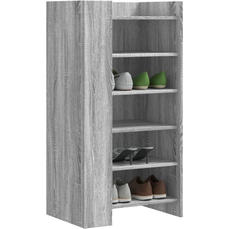 Vidaxl - Shoe Cabinet Grey Sonoma 52x37.5x100 Cm Engineered Wood