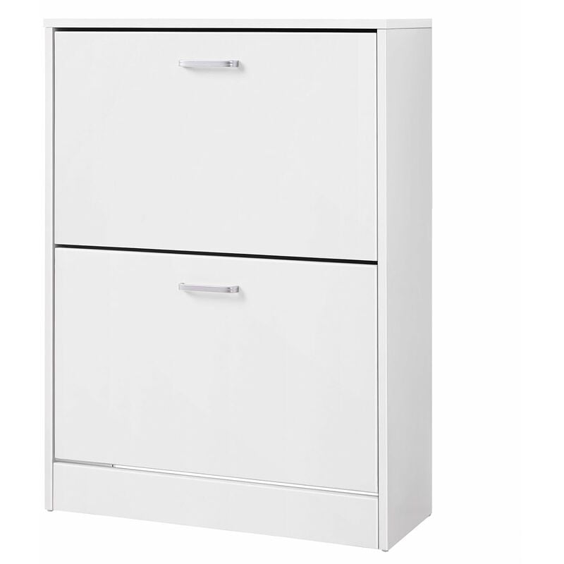 Shoe Cabinet With 2 Flip Doors Pull Down Shoe Cupboard Unit For