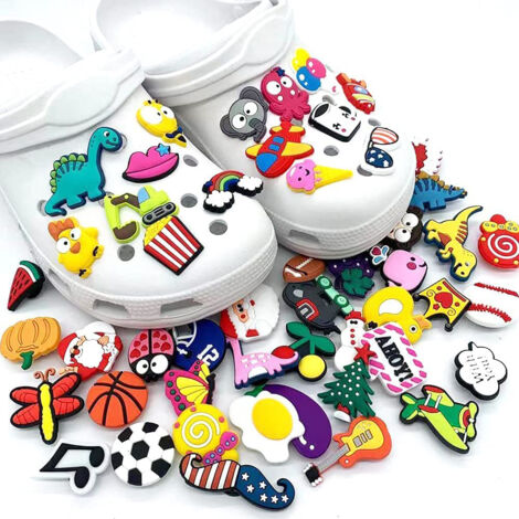 Shoe Charm - PVC Shoe Decoration for Clogs and Sandals - Assorted Cartoon Shapes - 30 Pieces