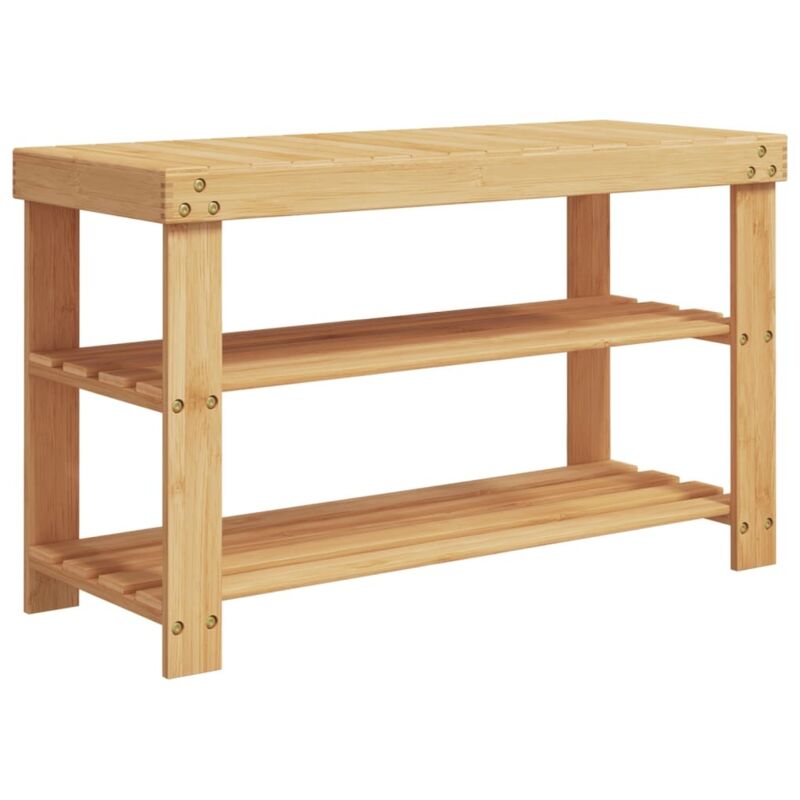 Shoe Rack 3-tier 70x27.5x45 Cm Bamboo Vidaxl