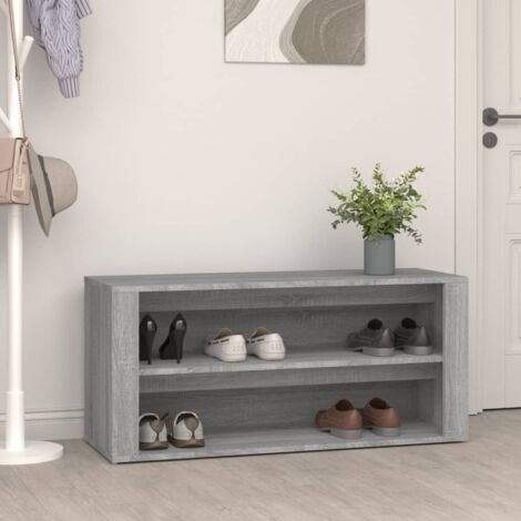 Shoe Rack Concrete Grey 100x35x45 cm Engineered Wood vidaXL