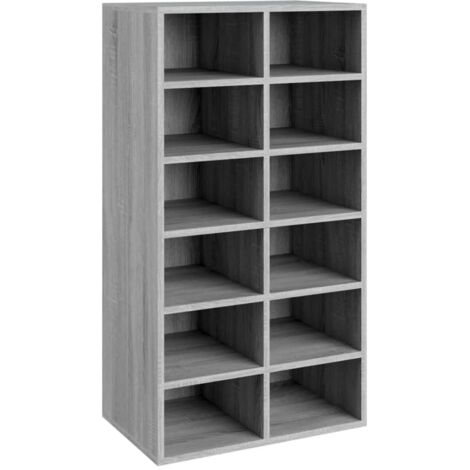 Shoe Rack Grey Sonoma 54x34x100.5 cm Engineered Wood vidaXL