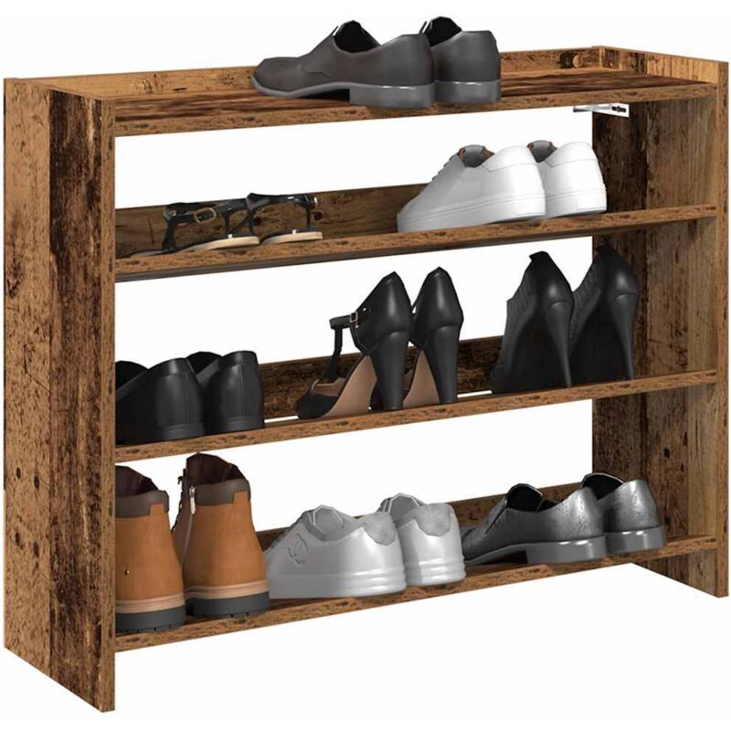 Shoe Rack Old Wood 80x25x62 Cm Engineered Wood Vidaxl