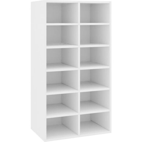 Shoe Rack White 54x34x100.5 cm Engineered Wood vidaXL