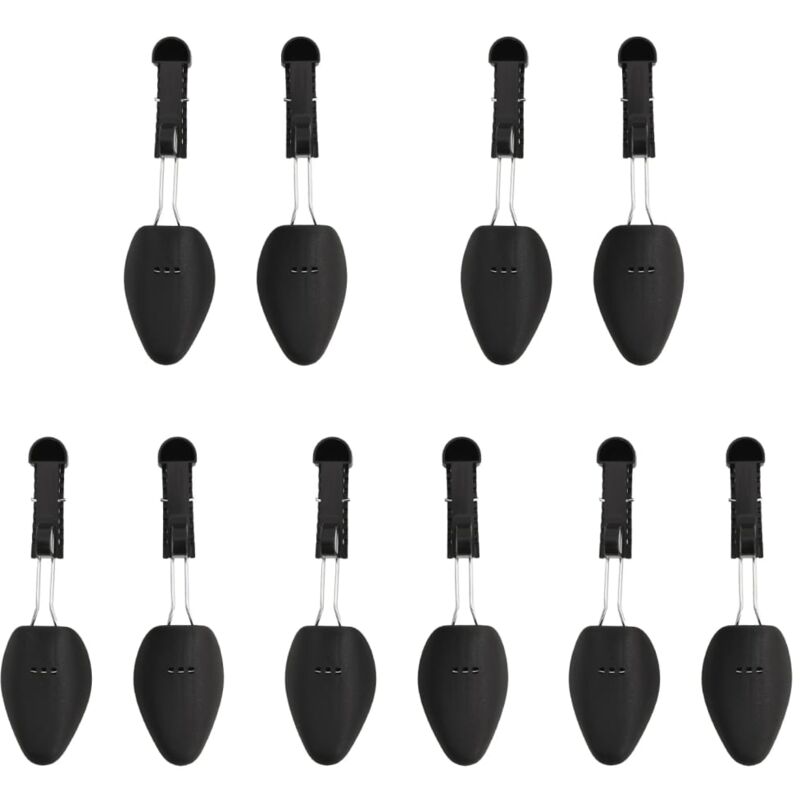 Shoe Trees 5 Pairs Black eu 35-38 Plastic Vidaxl