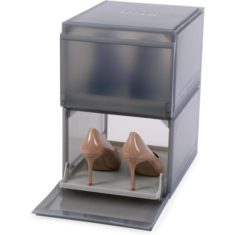 Joseph Joseph Shoecase Organiser Premium De 2 Stück Joseph, Für Schuhaufbewahrung De, Stapelbares Design, Robustes Material, Transparentes Fenster, Farbe Grau,