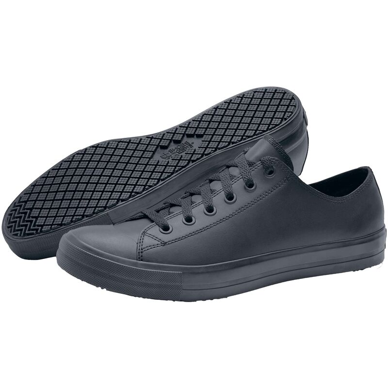 Image of Shoes For Crews - 38649 - delray Scarpa da uomo in pelle antiscivolo, Nero - Certificato di sicurezza en