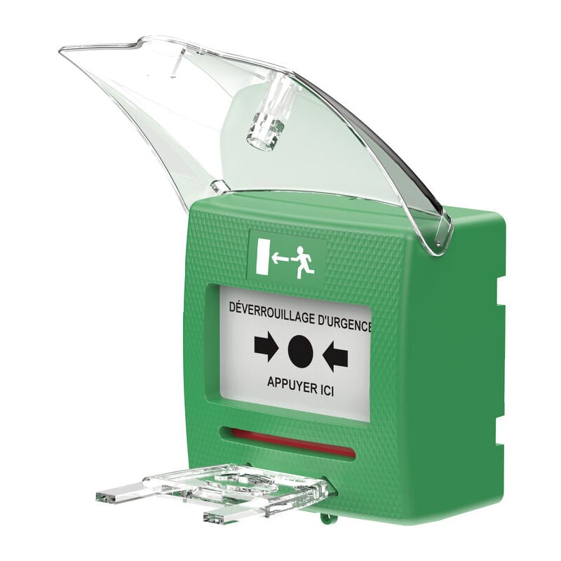 Déclencheur manuel pour issues de secours- Sewosy - SHOKV2 - 2 Contact - Vert
