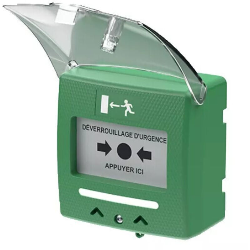 Déclencheur manuel autonome vert avec détection ouverture capot SHOKV4 - 2 contacts - led - buzzer Sewosy