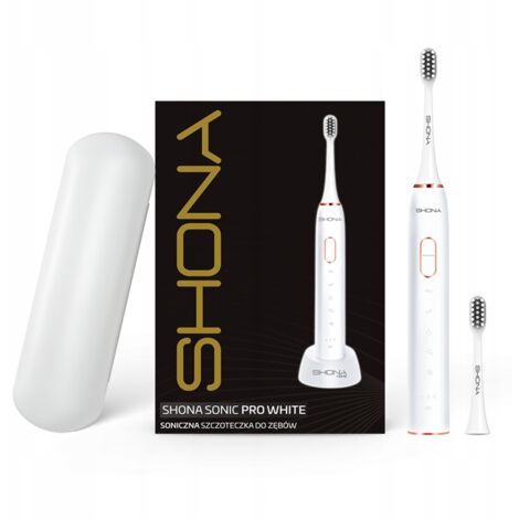 Shona Home Pro - Schallzahnbürste (weiß, Etui, 2 Bürstenköpfe)
