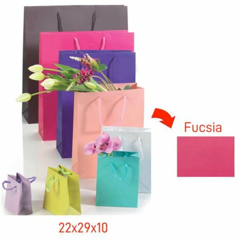 Image of Shopper 157gr 22X29+10 fucsia x12