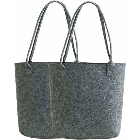 Shopper aus Filz mit 2 Griffen 2-teilige Filz-Einkaufstasche Tragetasche für Damen