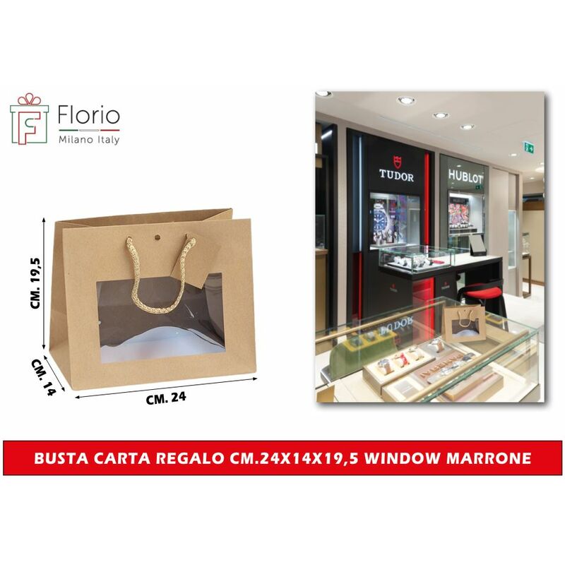 Image of Busta carta regalo CM.24X14X19,5 window marrone